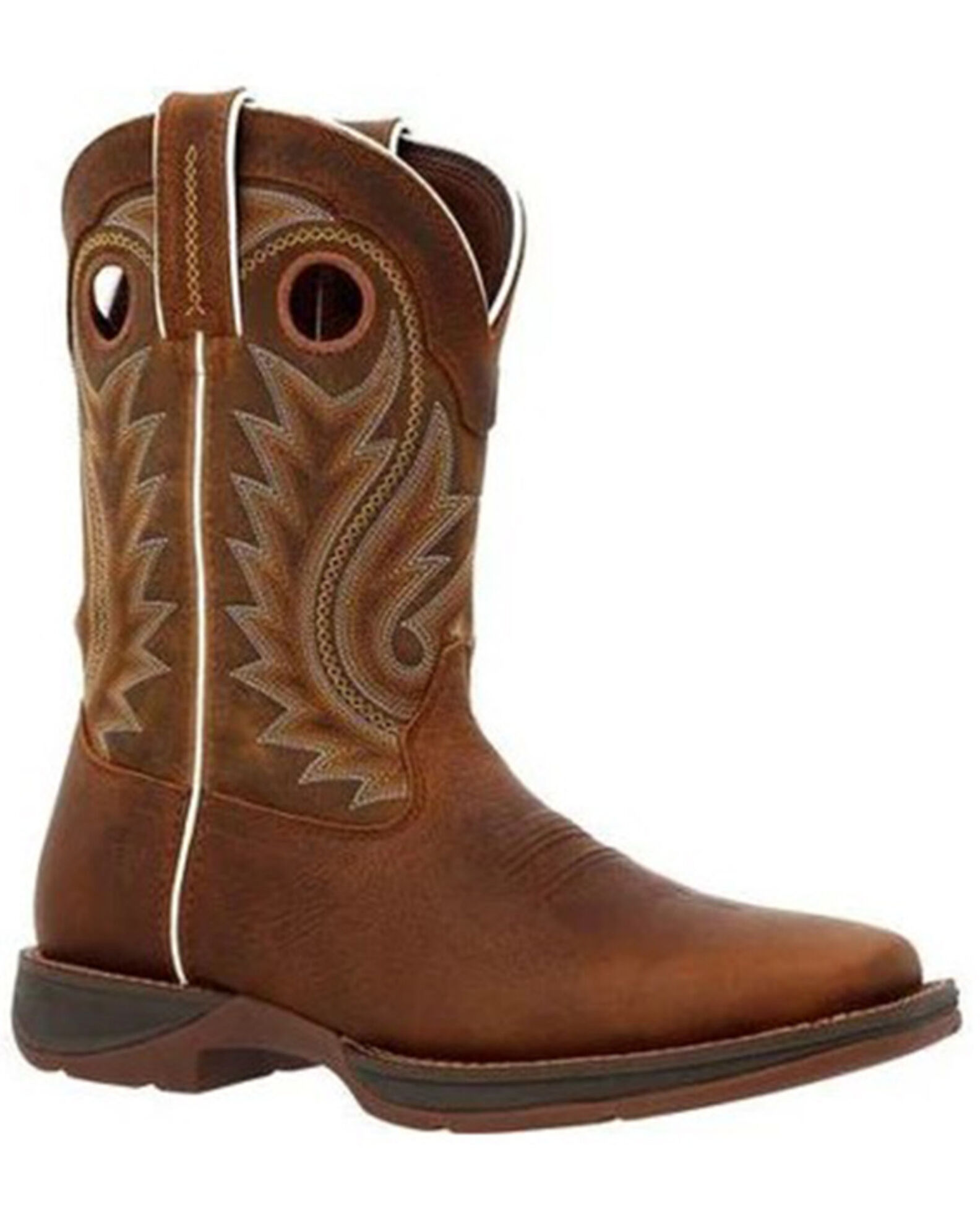 Dark brown top square toe boots