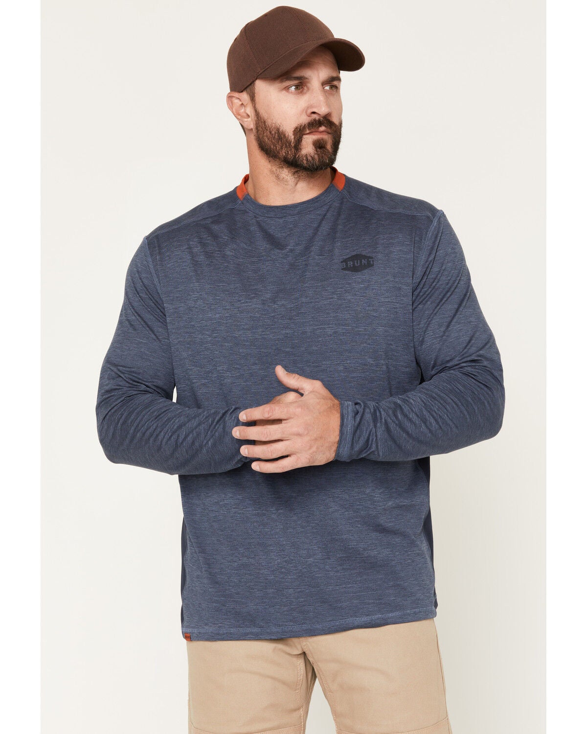 Image #1 - Brunt Workwear Men's McKenna Tech Long Sleeve Work Shirt, Navy, hi-res