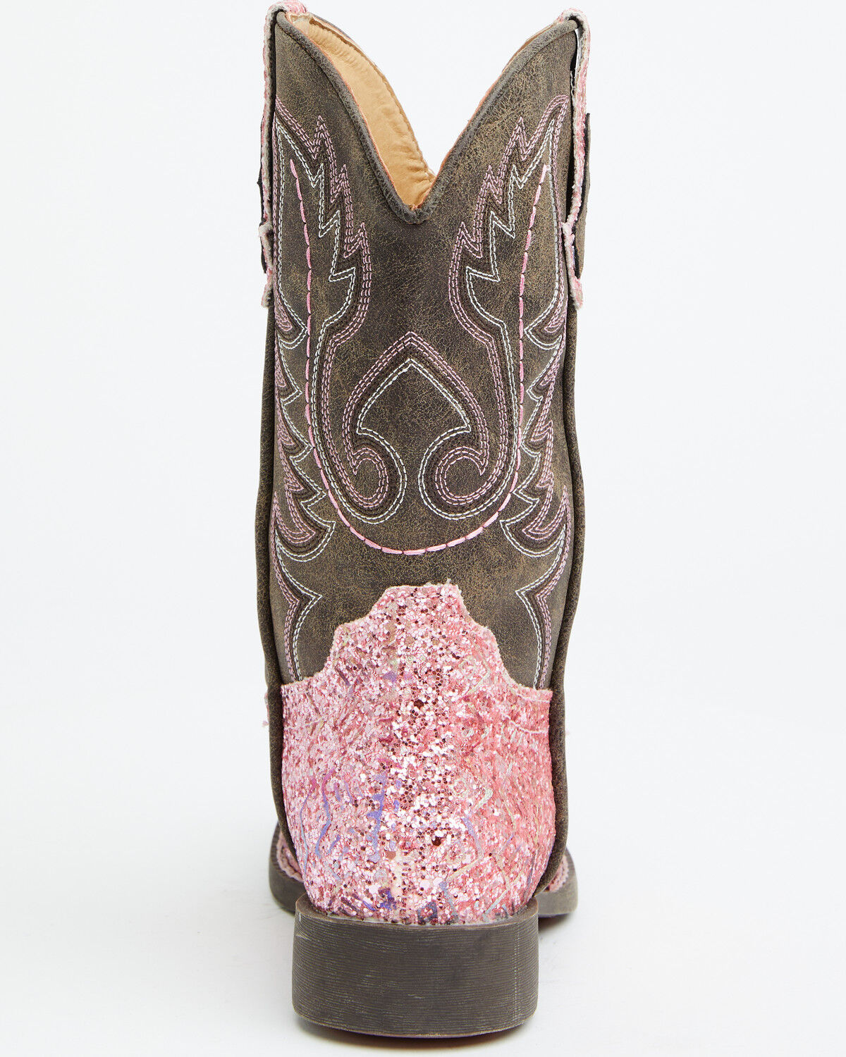 Image #5 - Roper Little Girls' Glitter Southwest Western Boots - Square Toe, Pink, hi-res