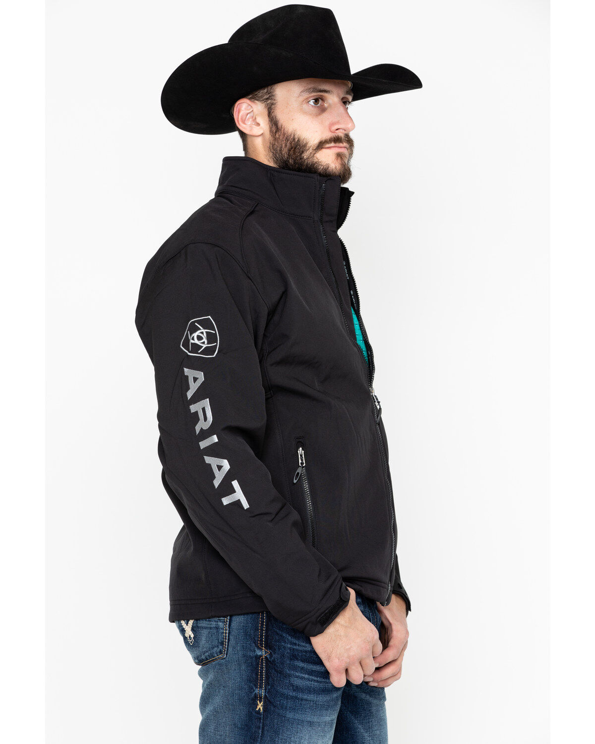 Image #3 - Ariat Men's Black Logo 2.0 Softshell Jacket - Big, Black, hi-res