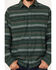 Image #3 - Brothers and Sons Men's Novelty Striped Long Sleeve Button Down Western Flannel Shirt , Forest Green, hi-res