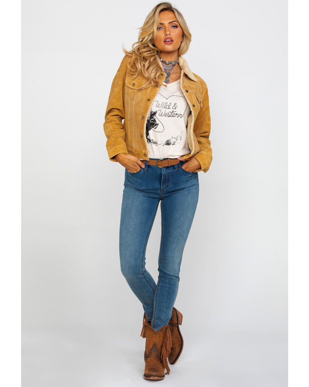 Image #6 - Scully Women's Faux Shearling Leather Jacket, Rust Copper, hi-res
