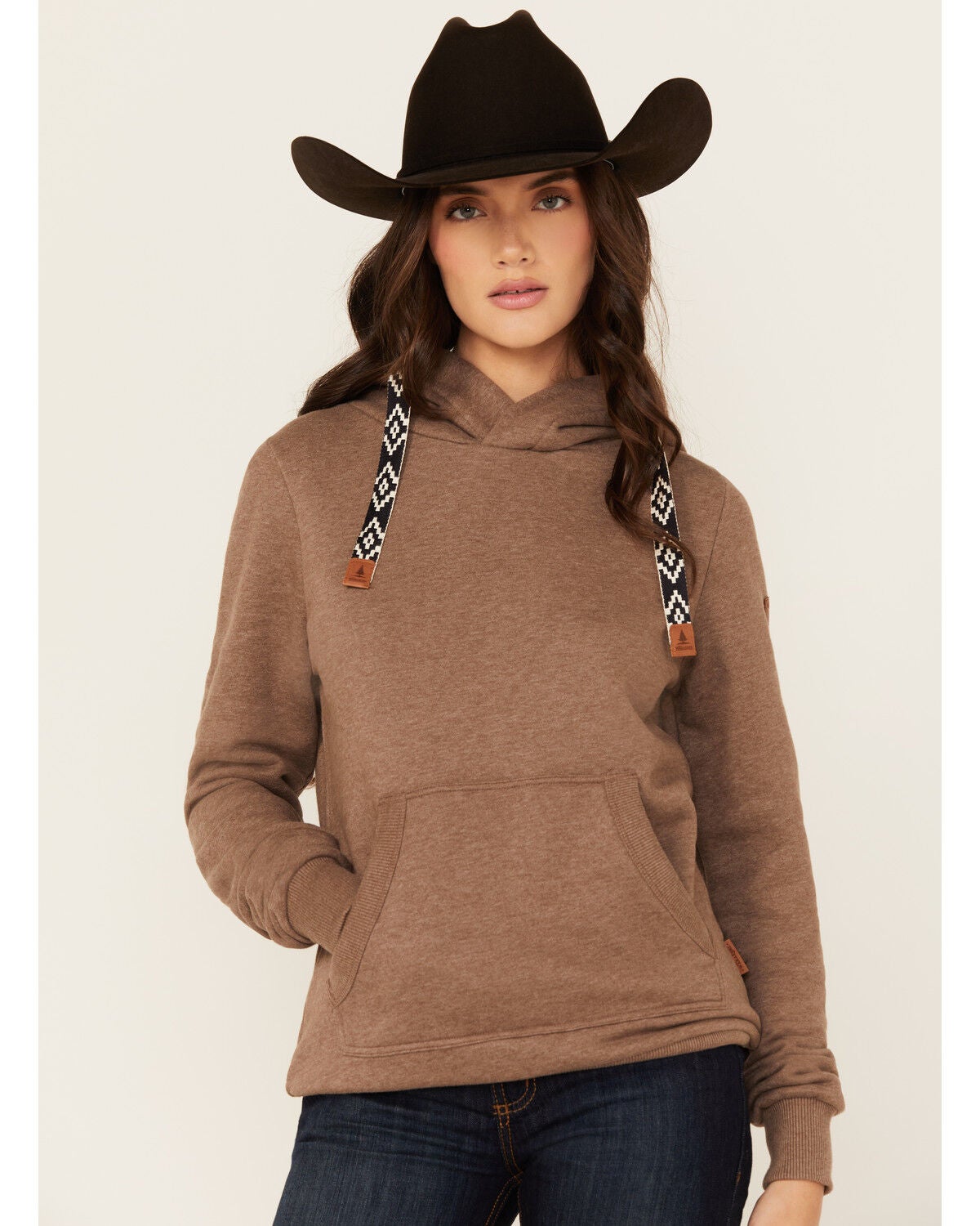 Wanakome Women's Ikatt Solid Hoodie, Bark, hi-res