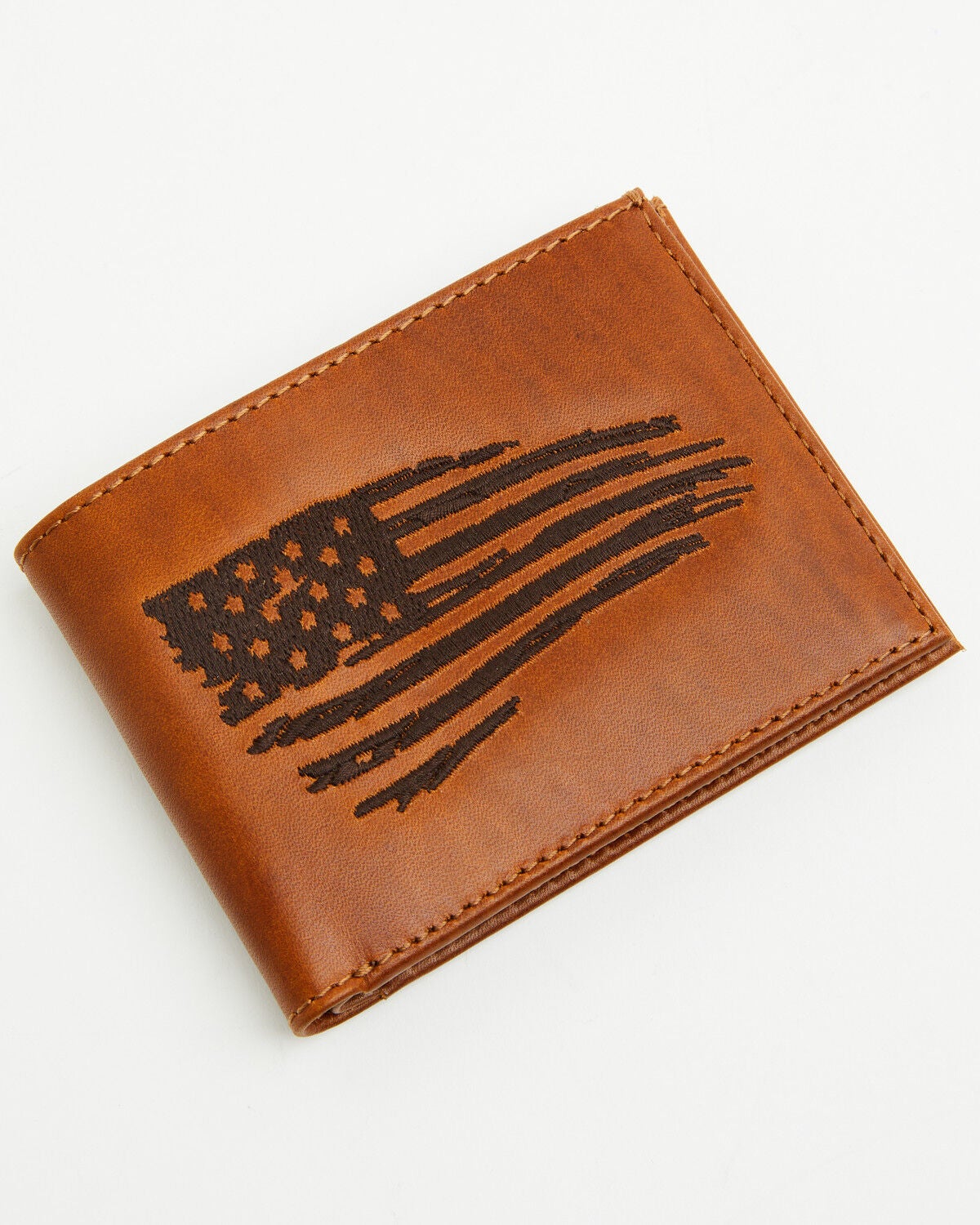 Image #1 - Cody James Men's Conway American Flag Bifold Wallet, Brown, hi-res