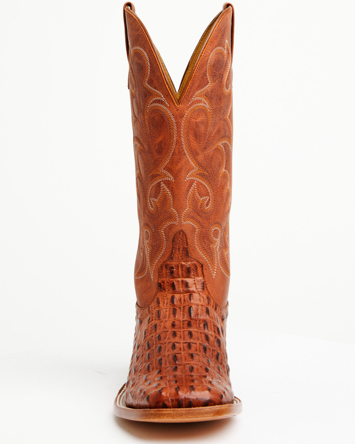 Image #4 - Horse Power Men's Boot Barn Exclusive Nile Crocodile Print Tall Western Boots - Broad Square Toe, Cognac, hi-res