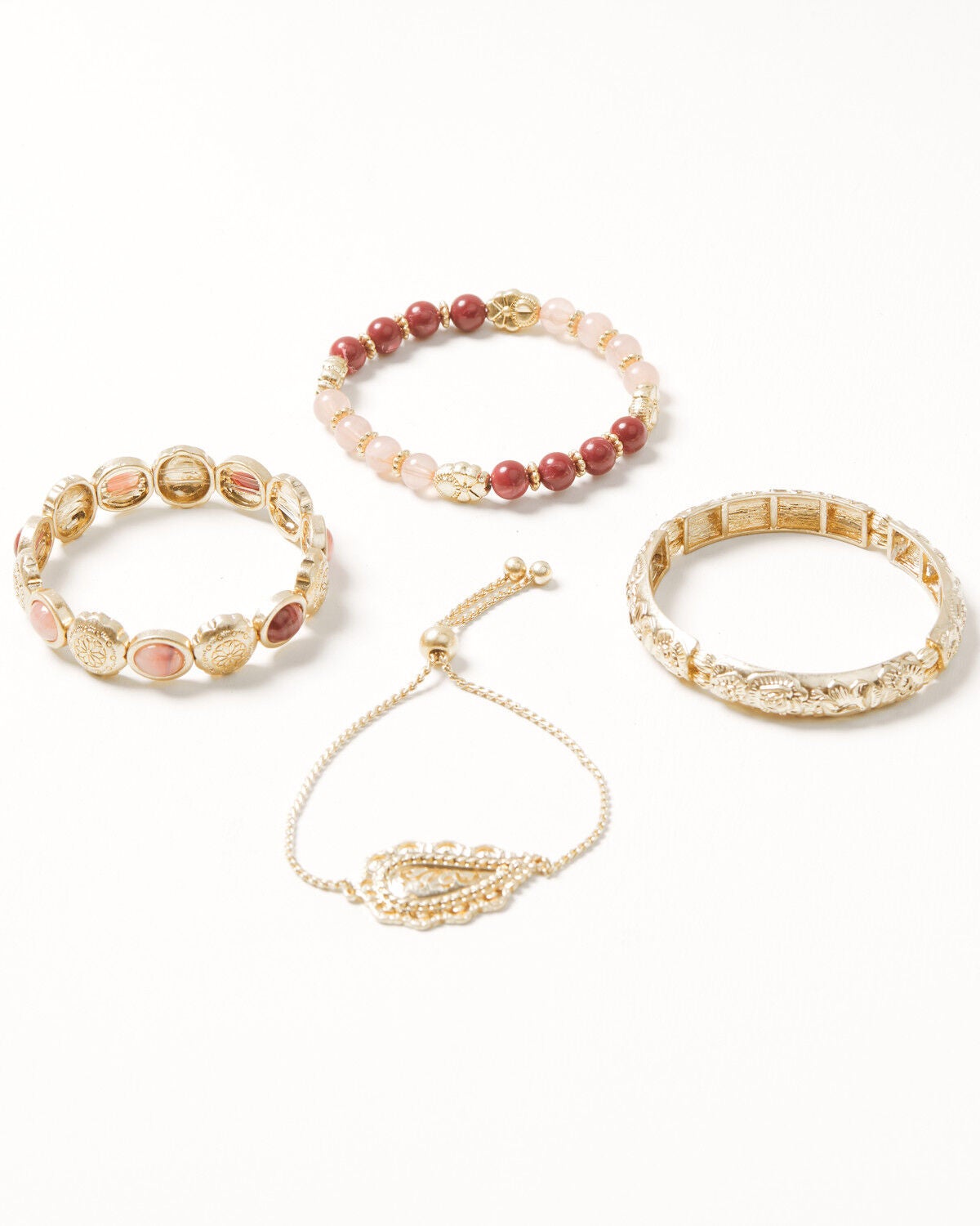 Image #1 - Shyanne Women's Rosewood Paisley Bracelet Set - 4 Piece, Gold, hi-res