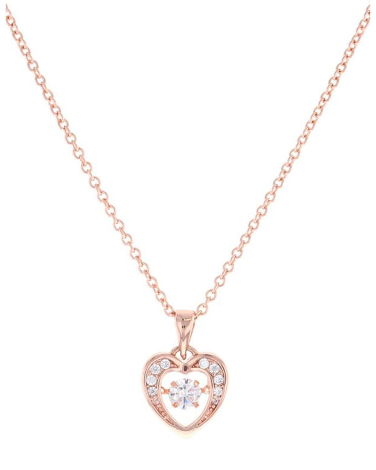 Image #2 - Montana Silversmiths Women's Let's Dance A Little Rose Gold Heart Necklace, Silver, hi-res