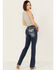 Image #1 - Grace in LA Women's Medium Wash Mid Rise Geo Pocket Stretch Bootcut Jeans, , hi-res