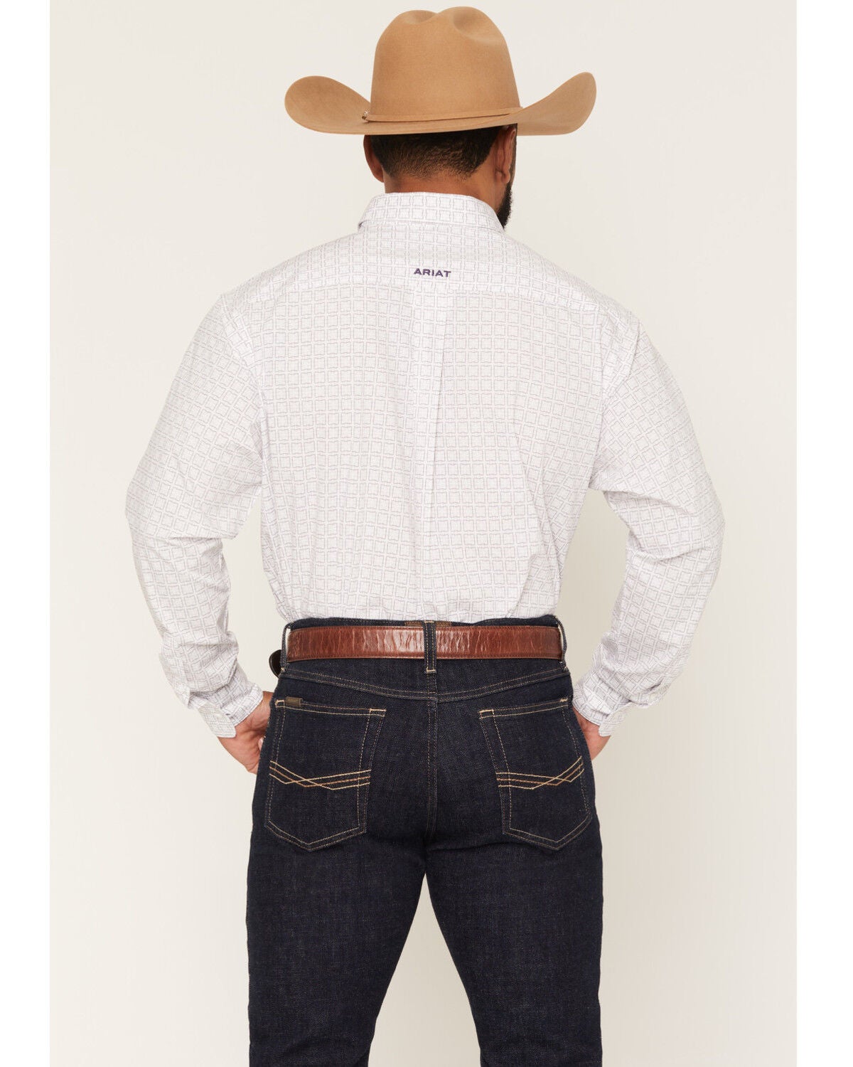 Image #4 - Ariat Men's Pace Geo Print Long Sleeve Button-Down Western Shirt - Big, White, hi-res