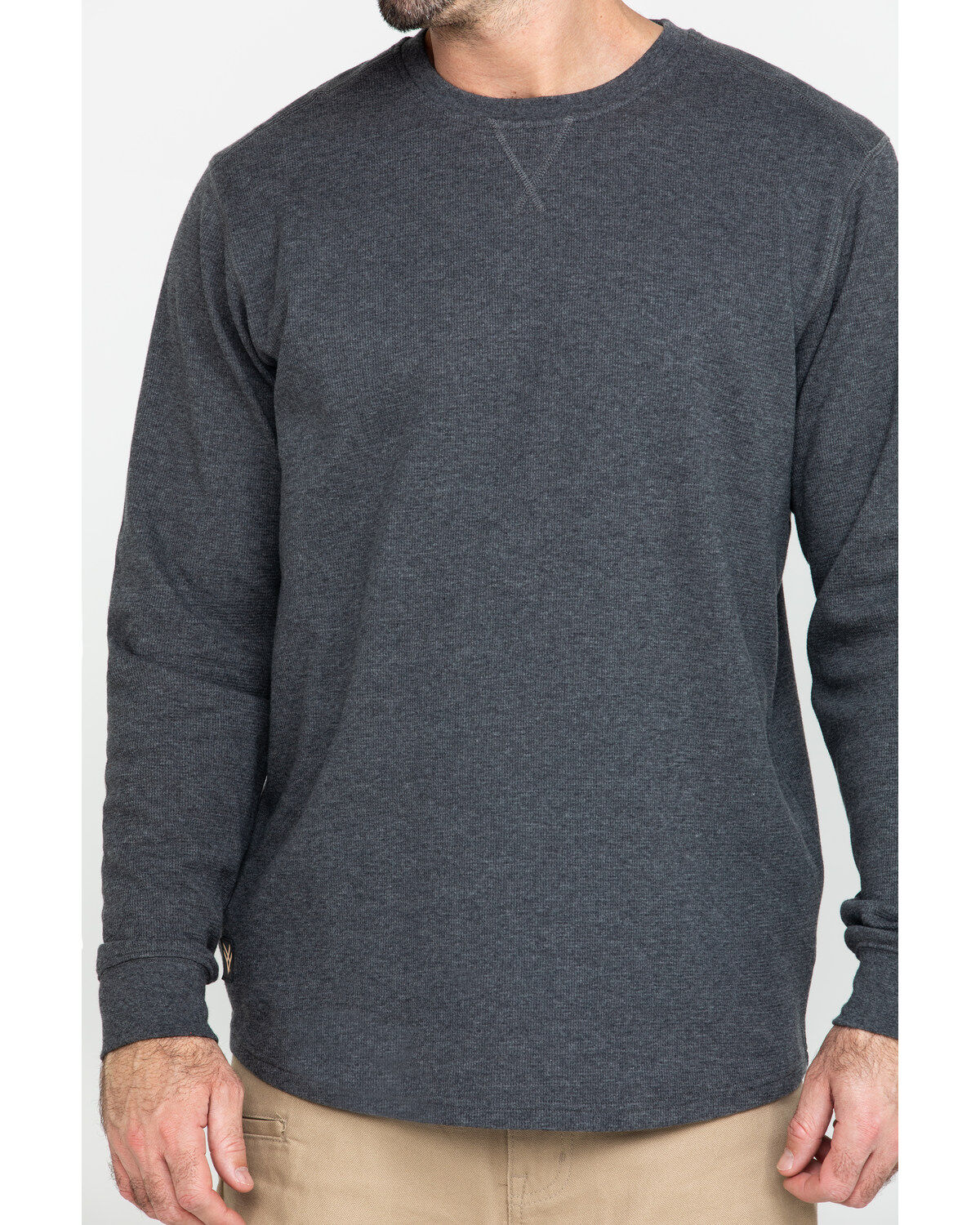 Image #4 - Hawx Men's Gray Solid Asphalt Thermal Crew Long Sleeve Work Shirt, , hi-res