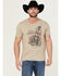 Image #1 - Moonshine Spirit Men's Skull Guitar Short Sleeve Graphic T-Shirt, Tan, hi-res