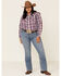 Image #2 - Ariat Women's Imperial Violet Stripe Incredible Long Sleeve Shirt - Plus, , hi-res