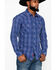 Image #5 - Rock & Roll Denim Men's Plaid Print Long Sleeve Western Shirt, Light Blue, hi-res