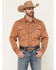 Image #1 - Scully Men's Embroidered Long Sleeve Snap Western Shirt - Big, Brown, hi-res