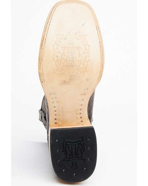 Image #7 - Tanner Mark Men's Shawnee Exotic Caiman Belly Western Boots - Broad Square Toe, Dark Brown, hi-res
