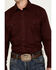 Image #3 - Wrangler Men's Geo Print Long Sleeve Snap Western Shirt, Burgundy, hi-res