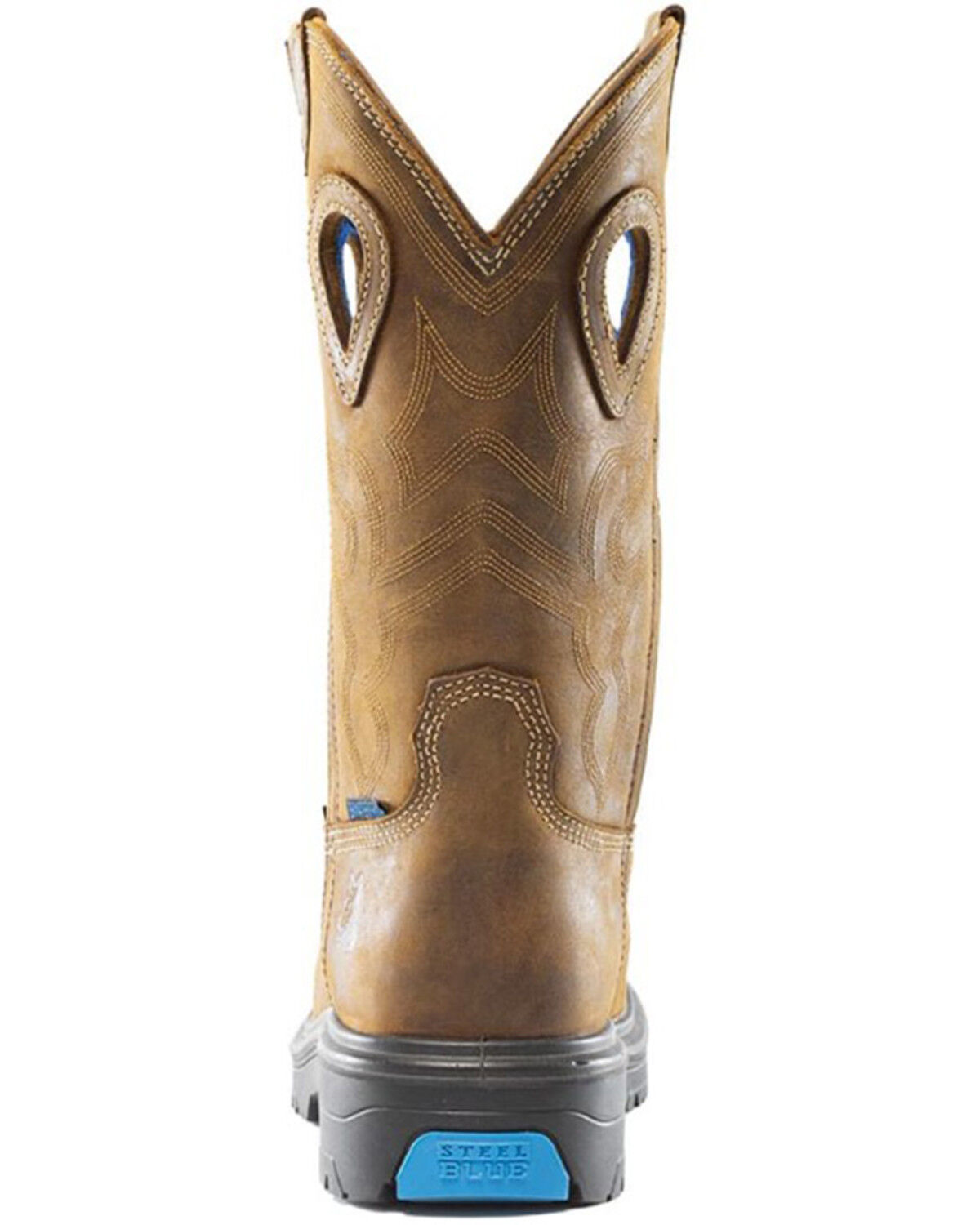 Image #5 - Steel Blue Men's 10" Heeler Wellington Work Boots - Steel Toe, Brown, hi-res