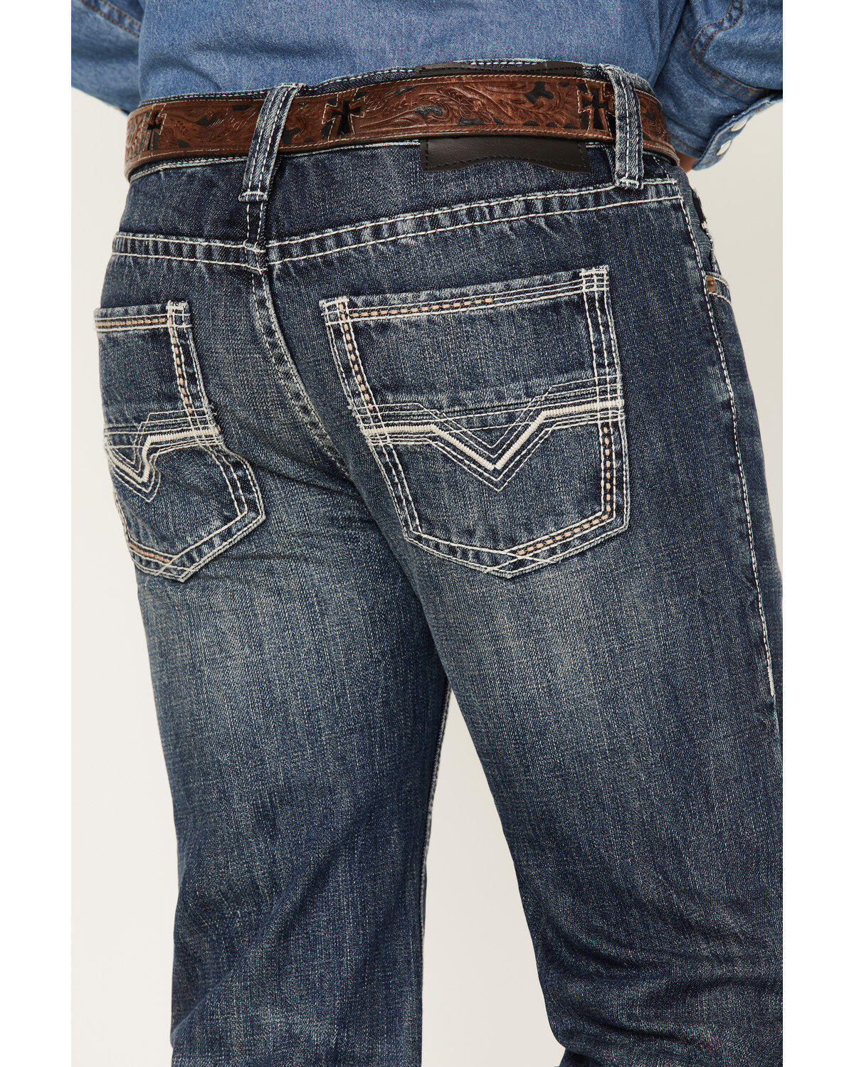 Product Name:  Rock & Roll Denim Men's Pistol Medium Vintage Wash Straight Jeans