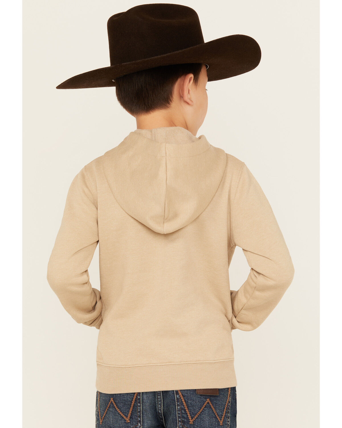 Image #4 - Wrangler Boys' Desert Cowboy Graphic Hooded Sweatshirt, Oatmeal, hi-res