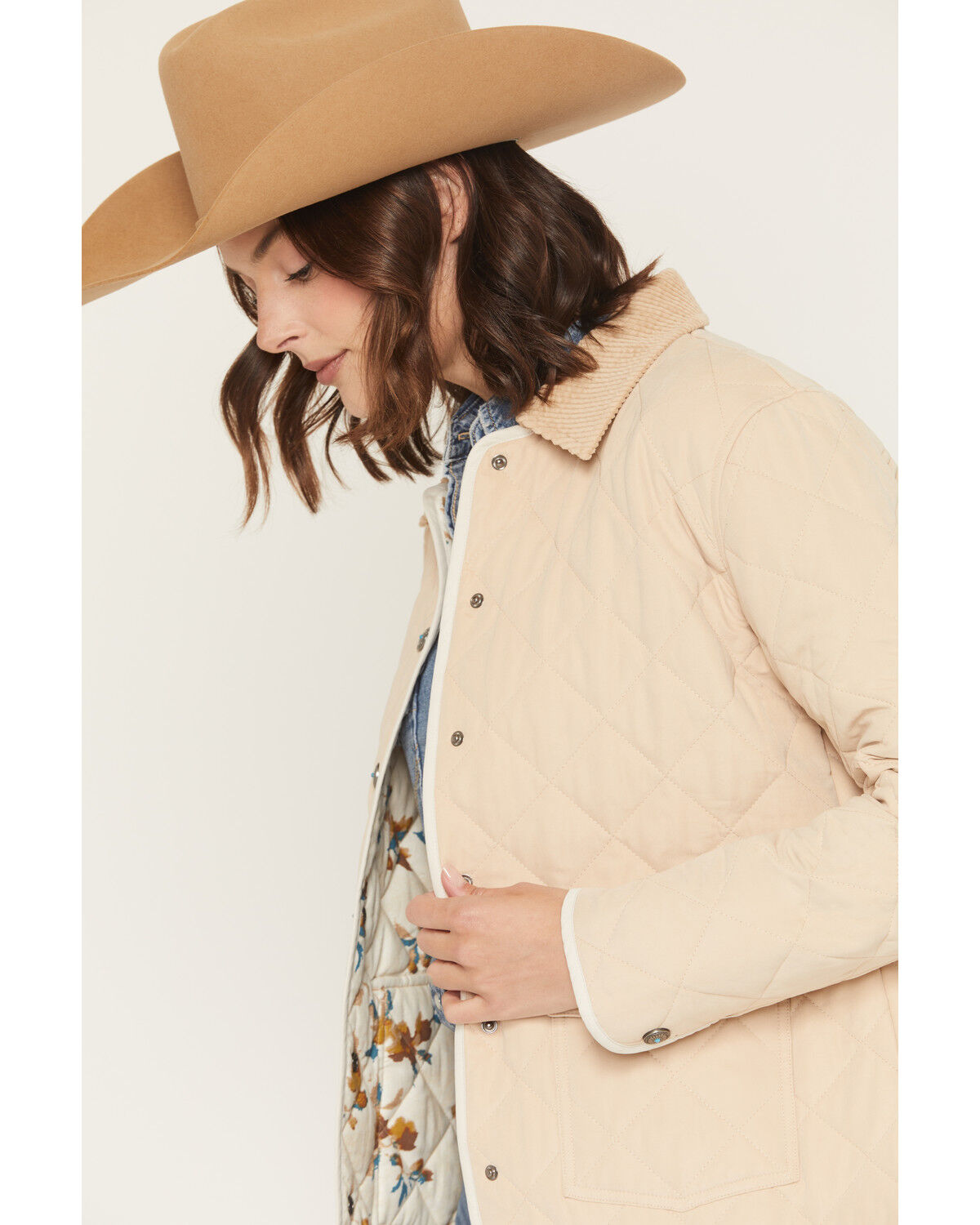 Image #2 - Shyanne Women's Peached Poplin Quilted Jacket, Khaki, hi-res