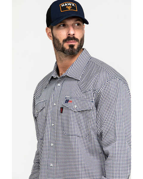 Image #5 - Cinch Men's FR Lightweight Check Print Long Sleeve Pearl Snap Work Shirt , , hi-res