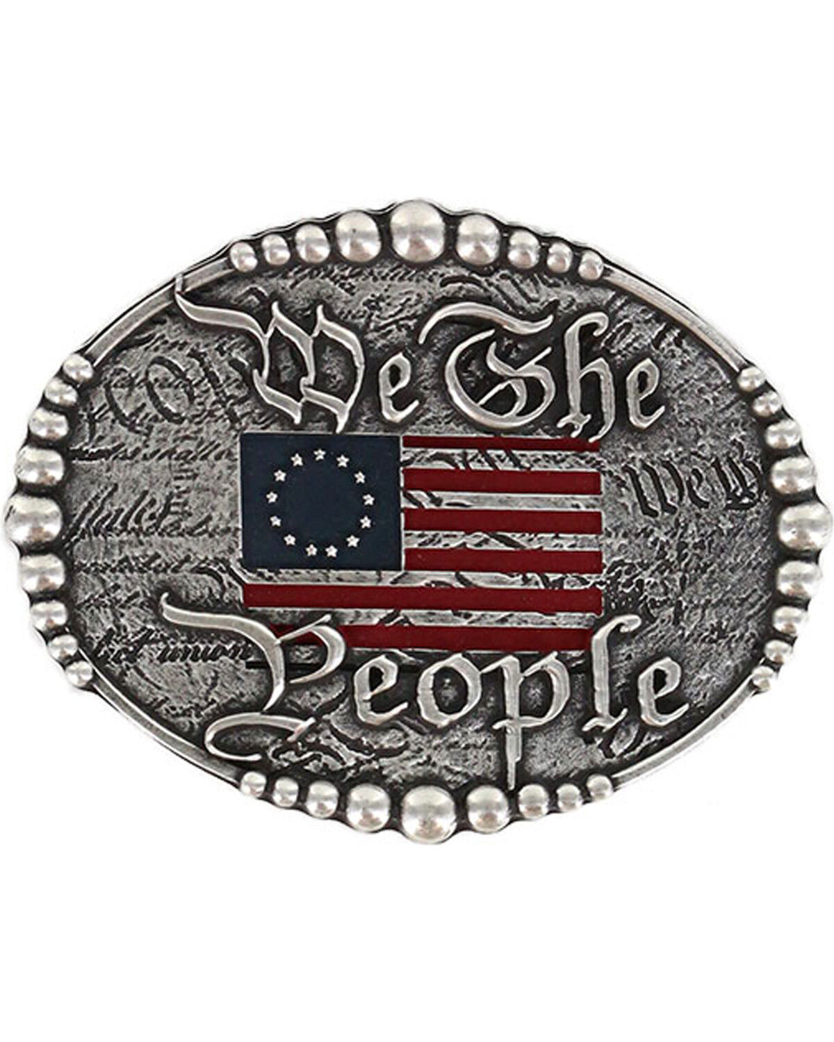 Image #1 - Cody James Men's We The People Belt Buckle, Silver, hi-res