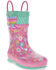 Image #1 - Western Chief Girls' Flutter Rain Boots - Round Toe, Pink, hi-res