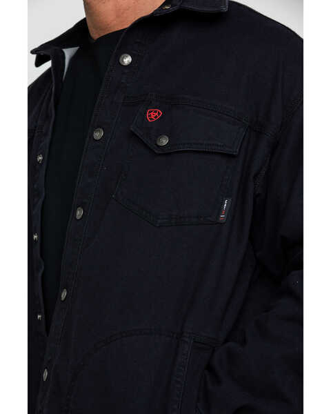 Ariat Men's FR Rig Work Shirt Jacket , Black, hi-res