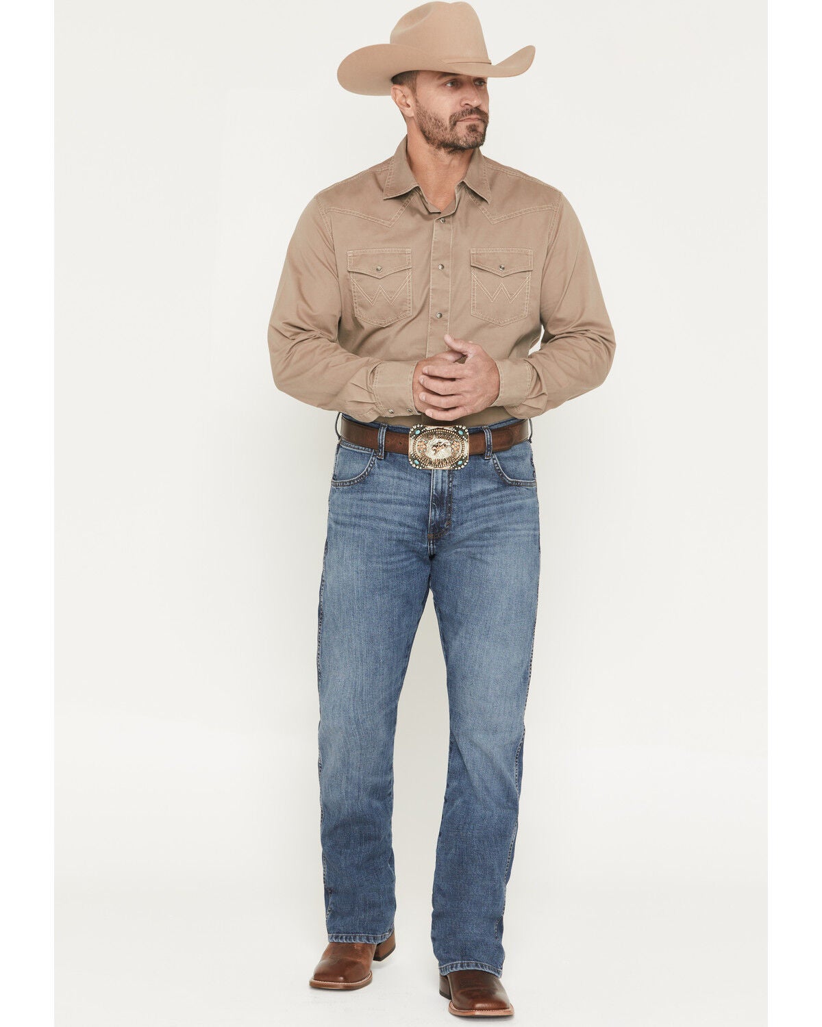 Wrangler Retro Men's Moore Dark Wash Slim Bootcut Stretch Denim Jeans, Dark Wash, hi-res