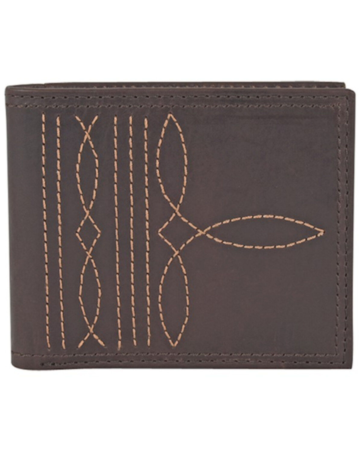 Image #1 - Justin Men's Bifold Leather Wallet, Brown, hi-res