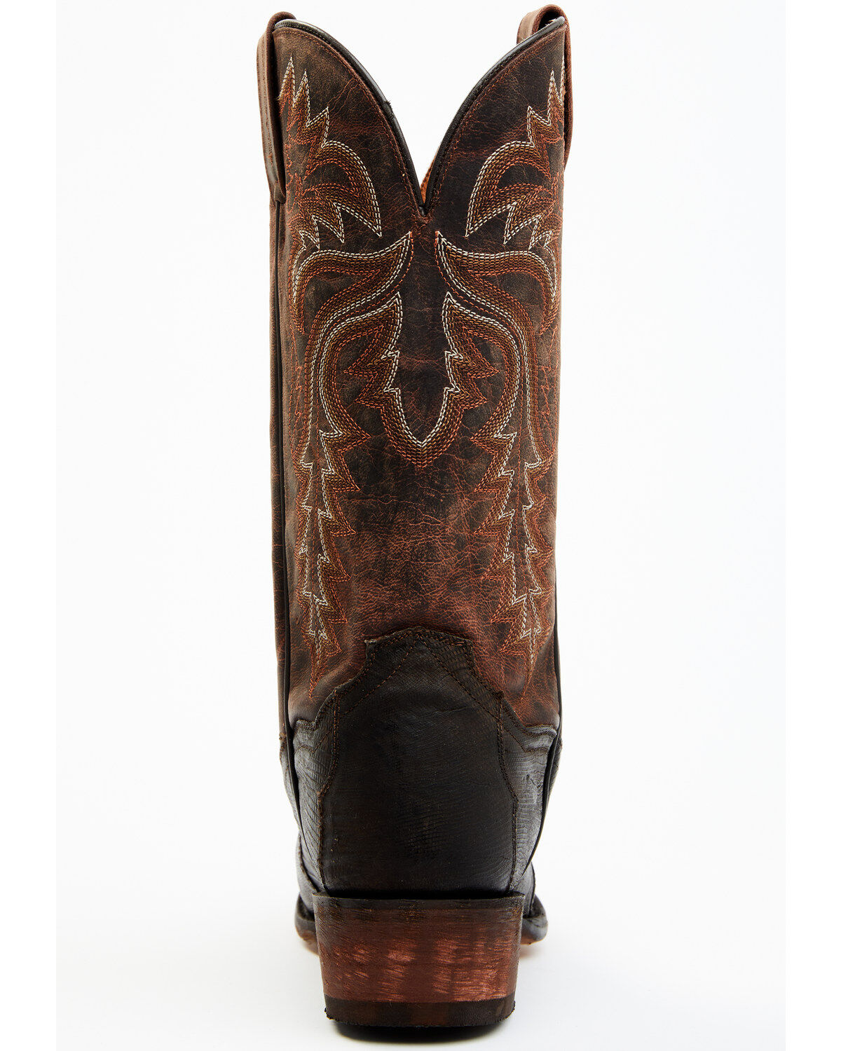 Image #5 - Dan Post Men's Exotic Teju Lizard Leather Tall Western Boots - Round Toe, Dark Brown, hi-res