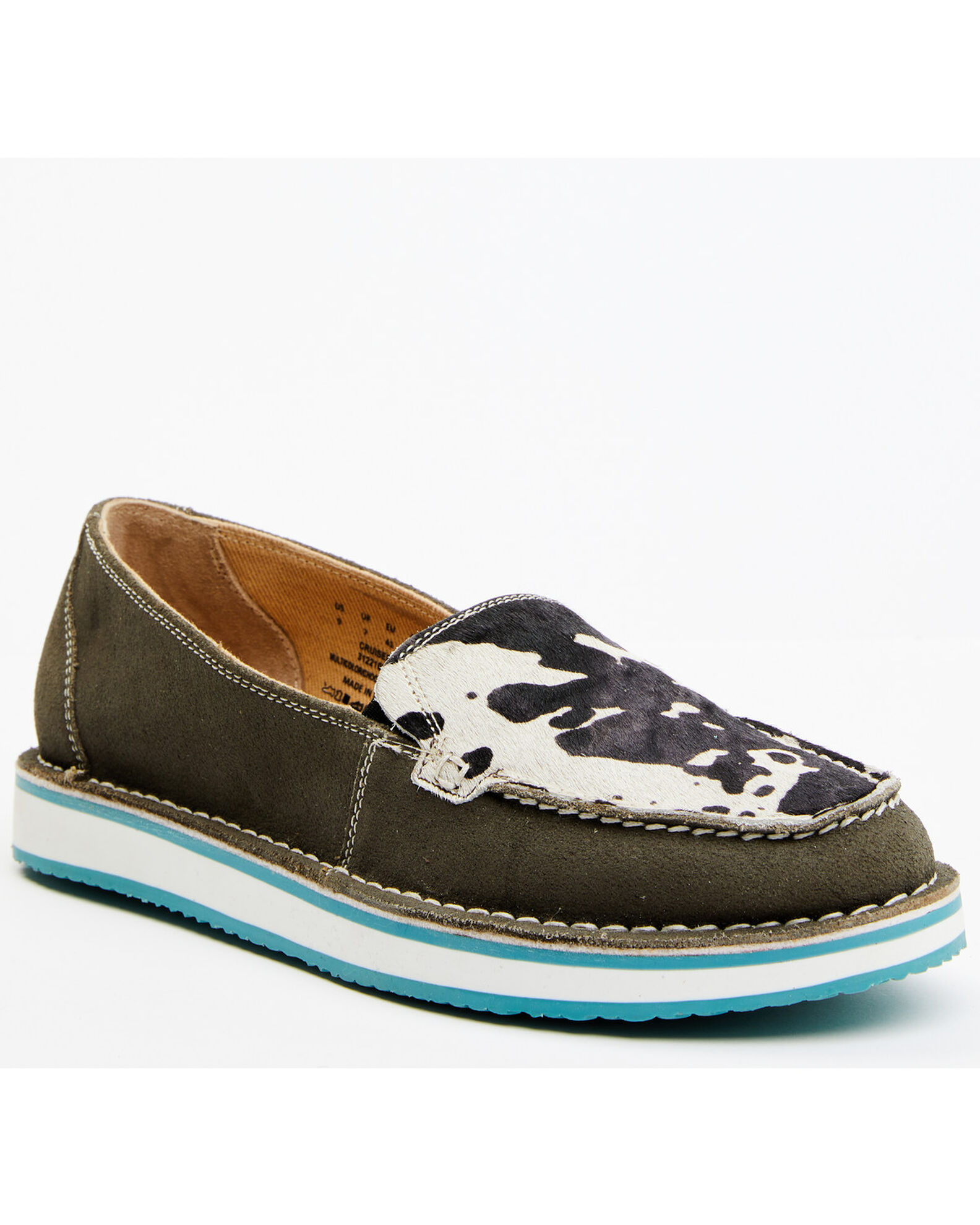 Myra Bag Women s Raven Cow Hair Slip On Shoe Moc Toe