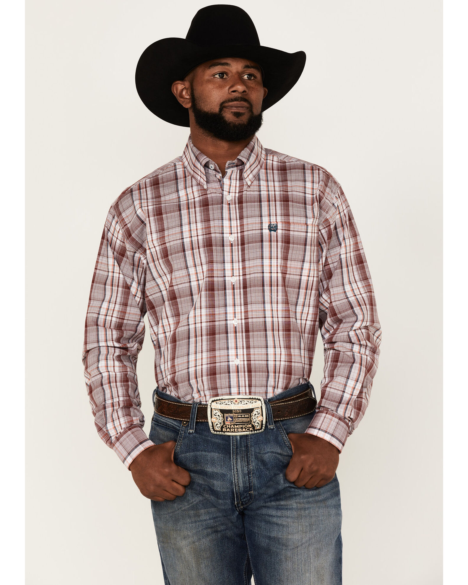 Red and white outlet plaid shirt mens