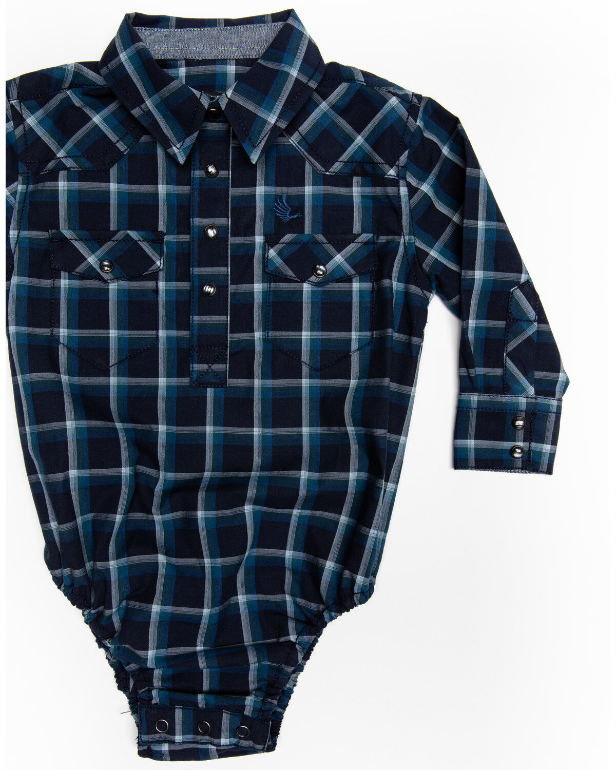 Image #3 - Cody James Infant Boys' Reins Plaid Long Sleeve Onesie, Navy, hi-res