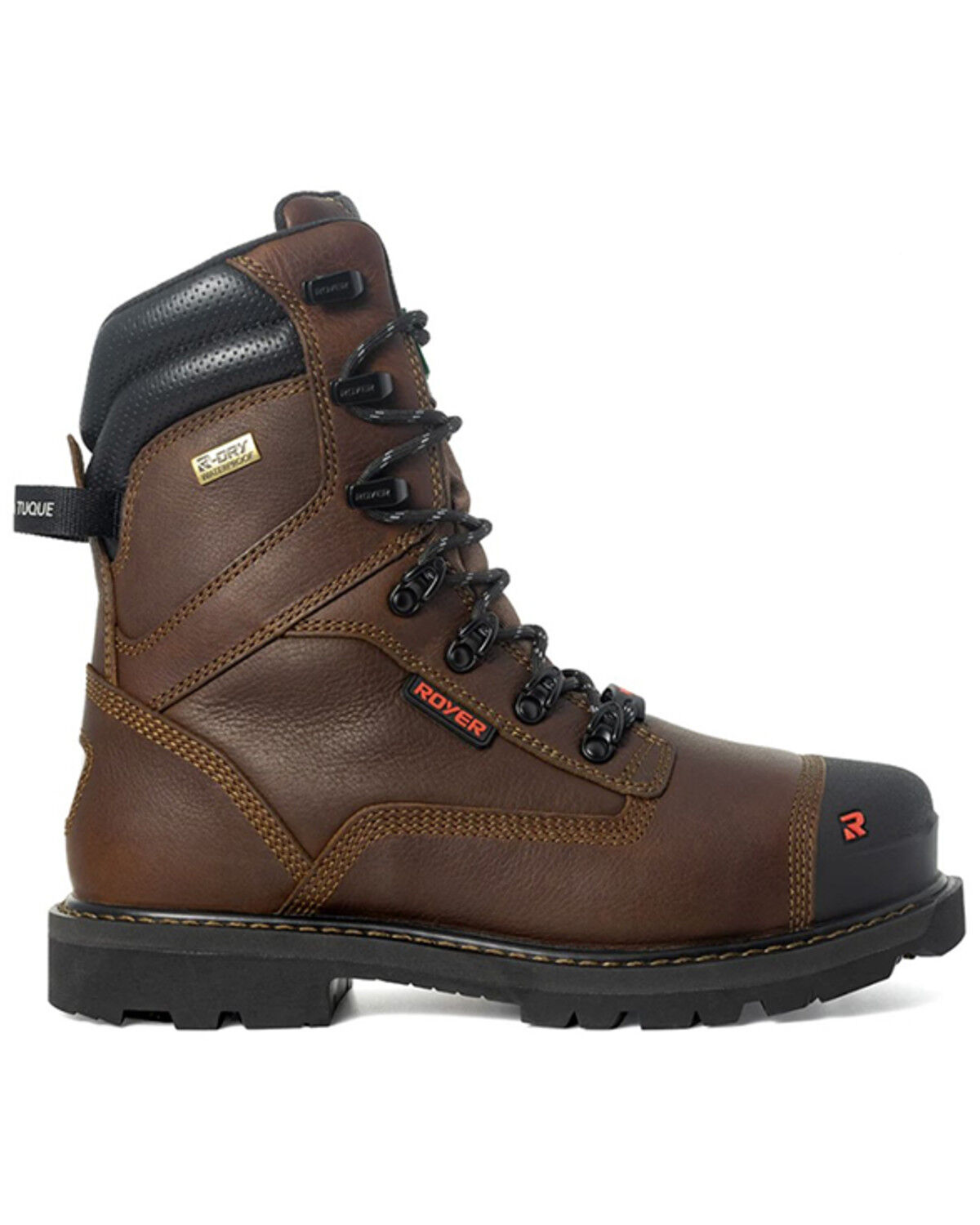 Image #2 - ROYER Men's 8" Revolt™ Arctic Grip Pro™ Insulated Waterproof Work Boots - Carbon Toe, Brown, hi-res