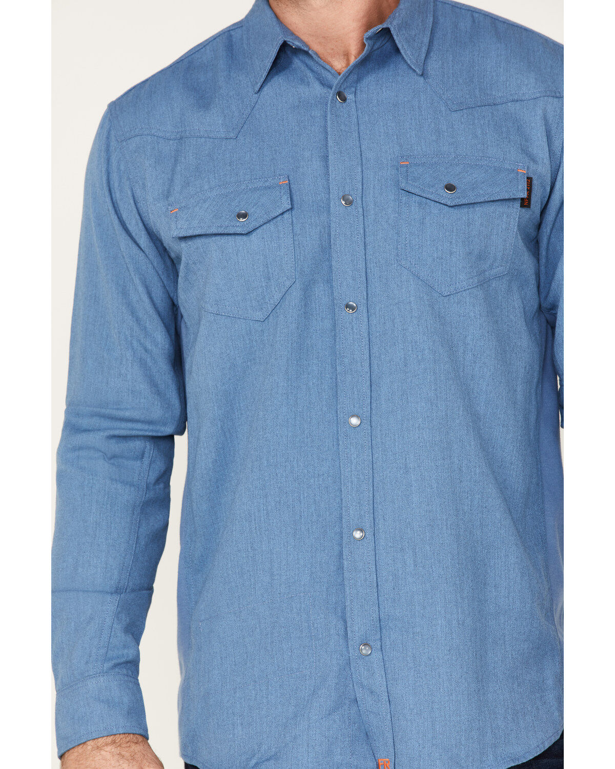 Image #3 - Cody James Men's FR Vented Solid Long Sleeve Button-Down Work Shirt, Light Blue, hi-res