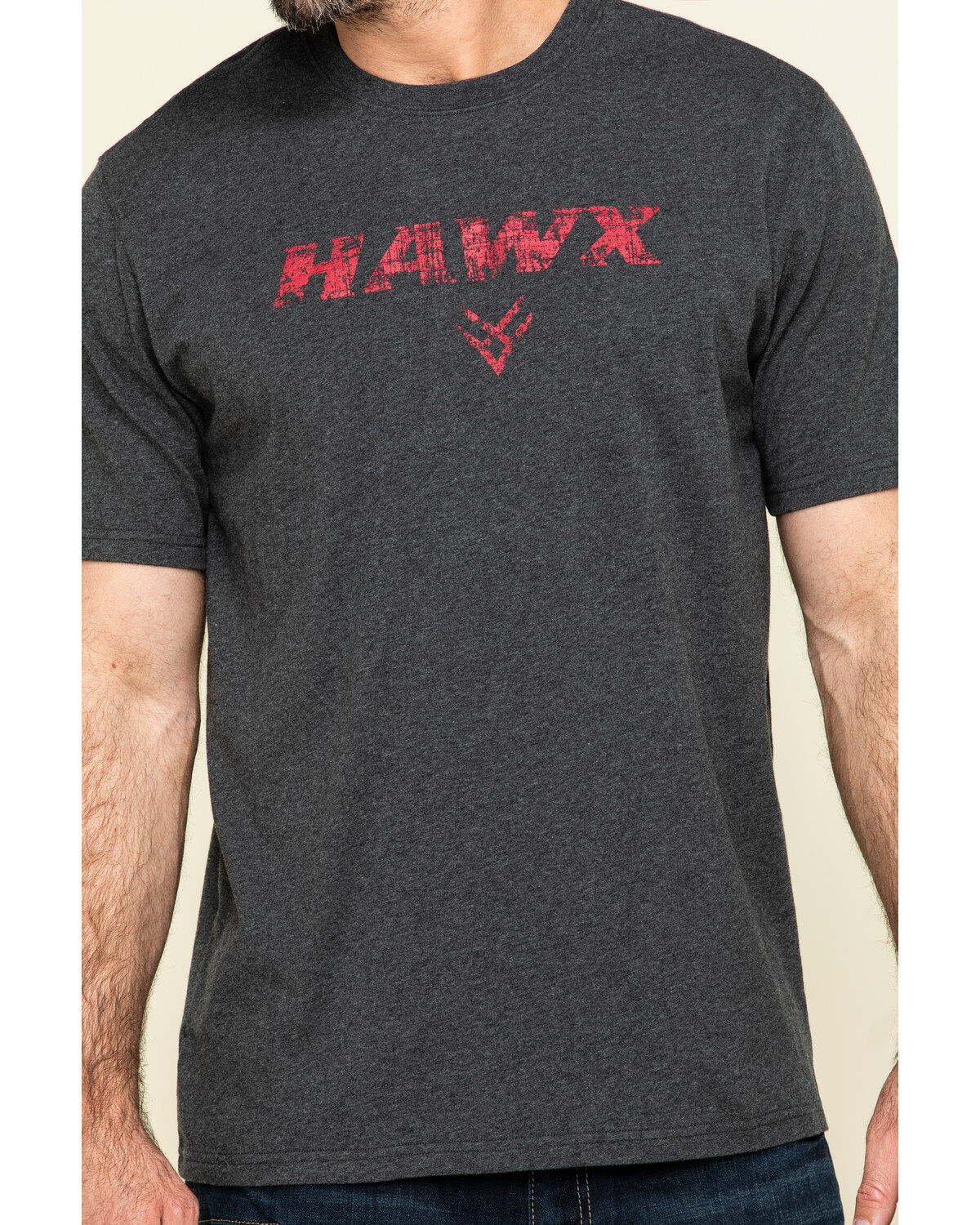 Image #4 - Hawx Men's Gray Back Logo Graphic Work T-Shirt , , hi-res