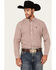 Image #1 - Cinch Men's Plaid Print Long Sleeve Button-Down Western Shirt, Cream, hi-res