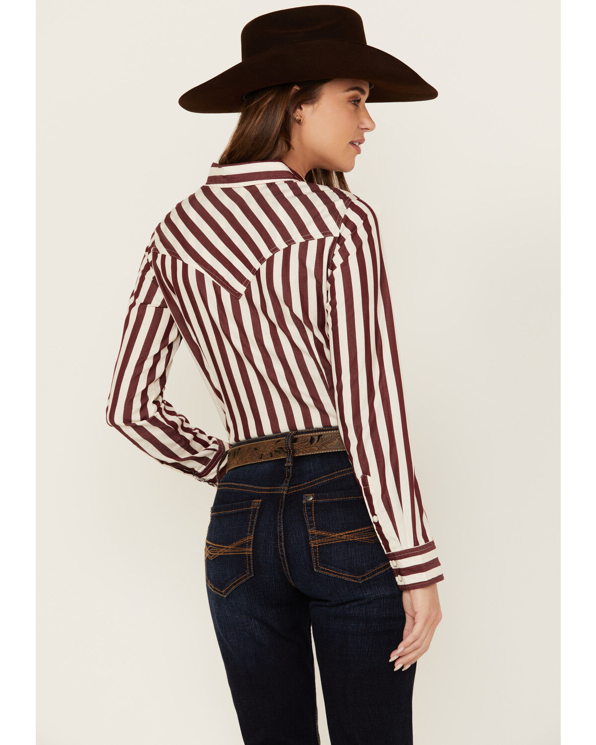 Image #5 - Wrangler Retro Women's Striped Long Sleeve Snap Western Shirt, , hi-res