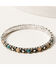 Image #4 - Shyanne Women's 4-piece Silver Turquoise & Peach Moonstone Bangle Bracelet Set, Silver, hi-res