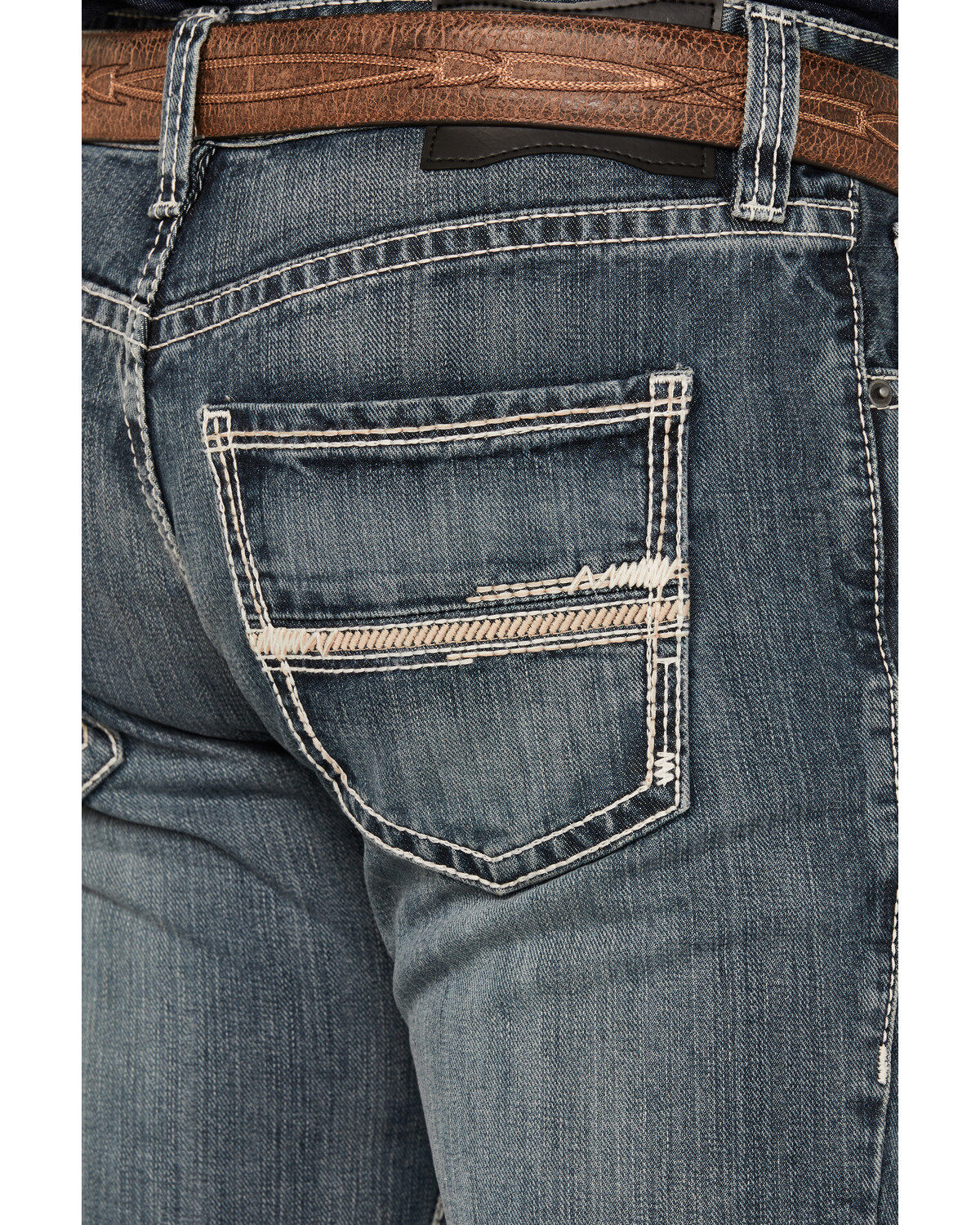 Image #4 - Rock & Roll Denim Men's Medium Wash Pistol Bootcut Stretch Denim Jeans, , hi-res