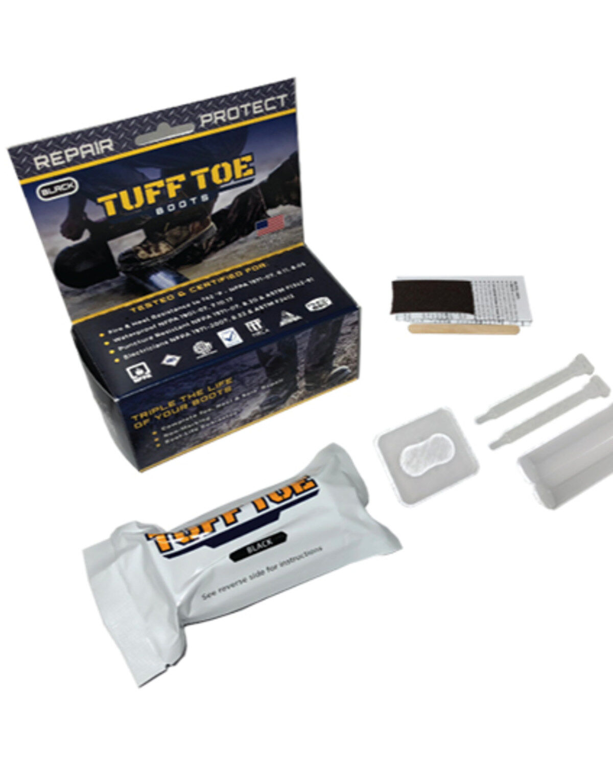 Image #1 - Tuff Toe Work Boot Toe Repair, Black, hi-res