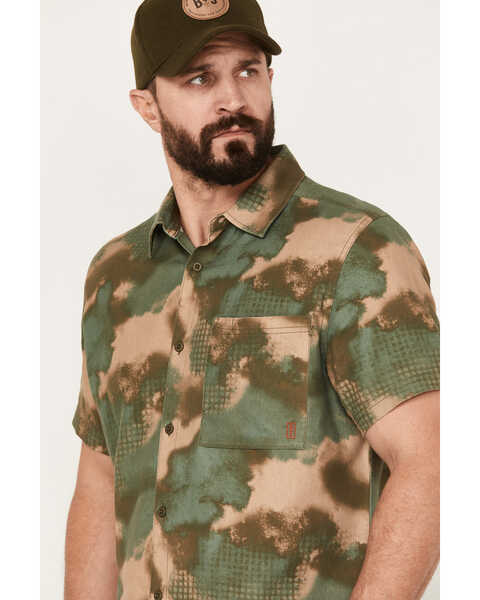 Image #2 - Brothers and Sons Men's Hemp Camo Print Short Sleeve Button-Down Western Shirt, Sage, hi-res
