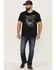 Image #2 - Brothers and Sons Men's Heathered White Sands Skull Graphic Short Sleeve T-Shirt, Black, hi-res