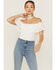 Panhandle Women's Eyelet Flounce Top, White, hi-res