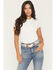 Image #1 - Shyanne Women's Embellished Bling Belt, White, hi-res