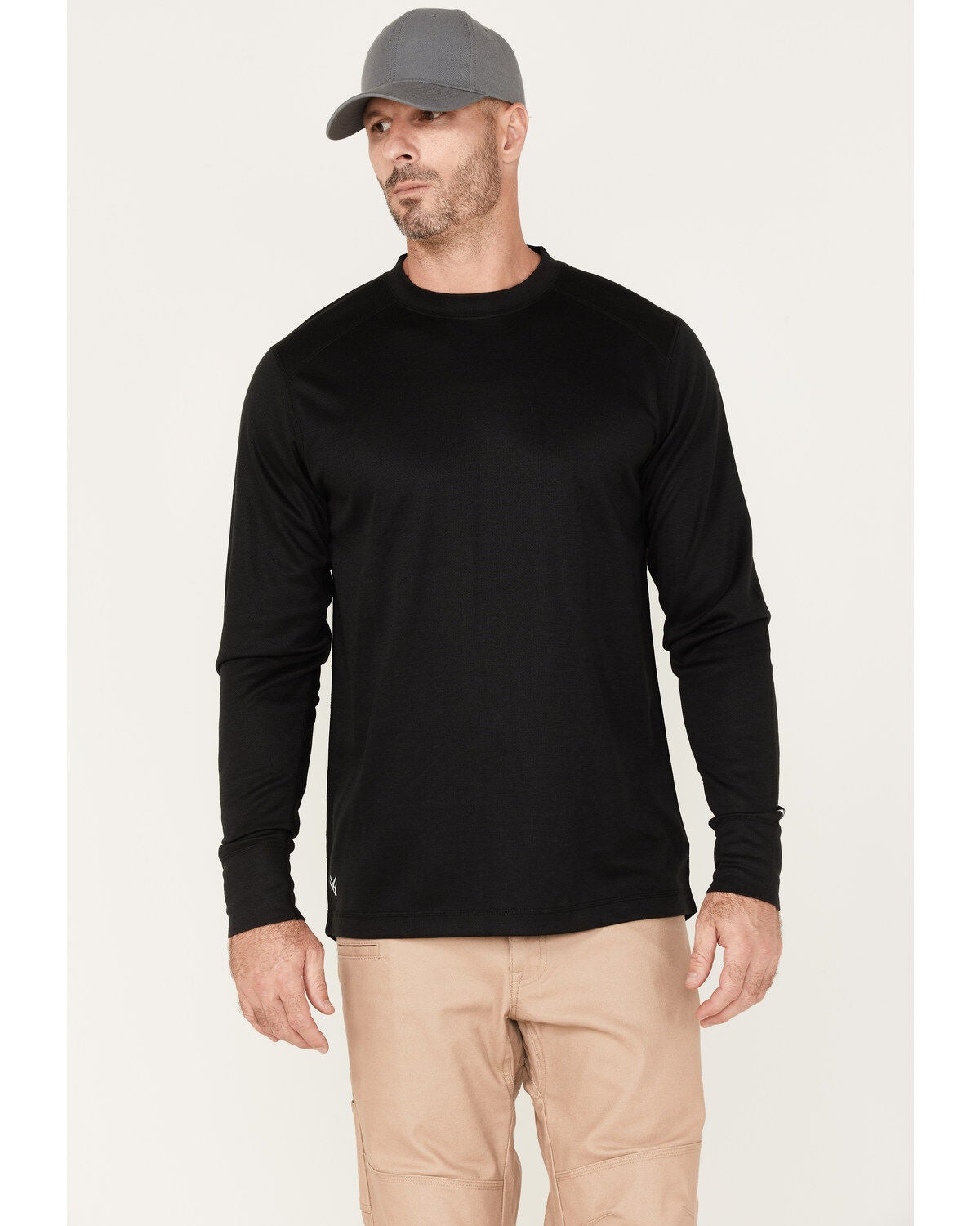 Hawx Men's Midweight Baselayer Crew Thermal Work Shirt, Black, hi-res