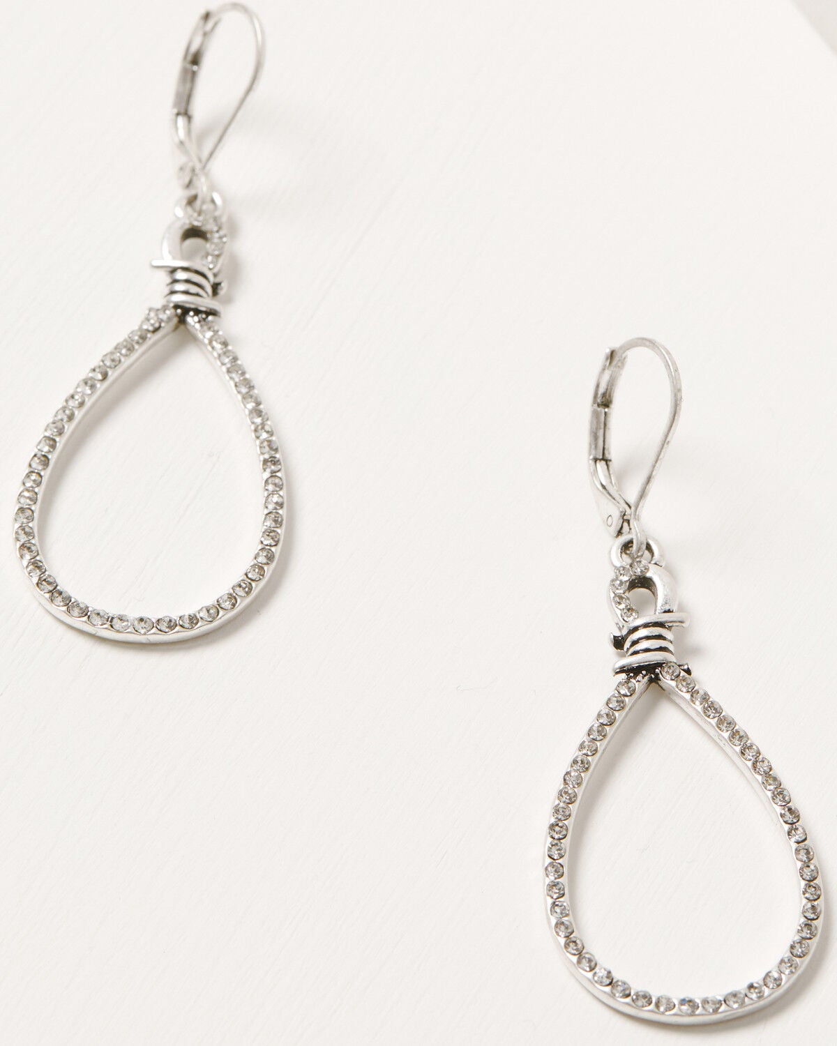 Image #1 - Lainey Wilson Women's Barbed Wire Embellished Earrings, Silver, hi-res