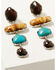 Image #2 - Shyanne Women's Frontier Antique Multi-Layered Stone Earrings, Silver, hi-res