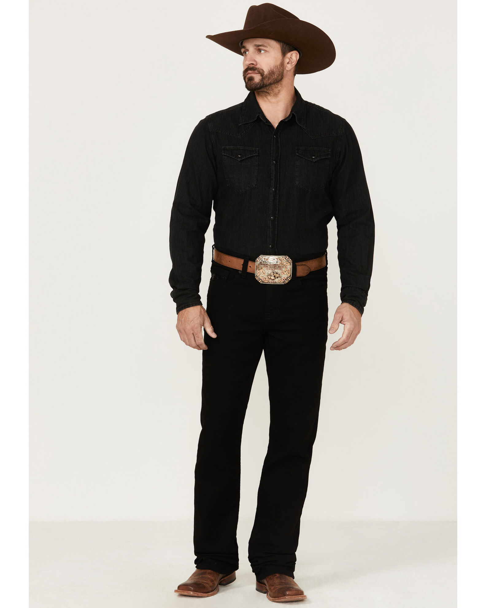 Black jeans clearance and cowboy boots